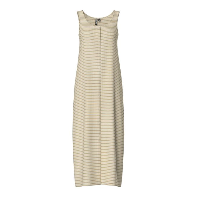 Robe longue à rayures, boutonnée   ecru rayé <span itemprop=