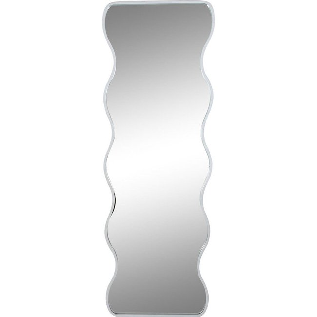 Miroir mural ondulé en fer, URBAN ANXI FORMAS Couleur blanc finition métal argenté <span itemprop=