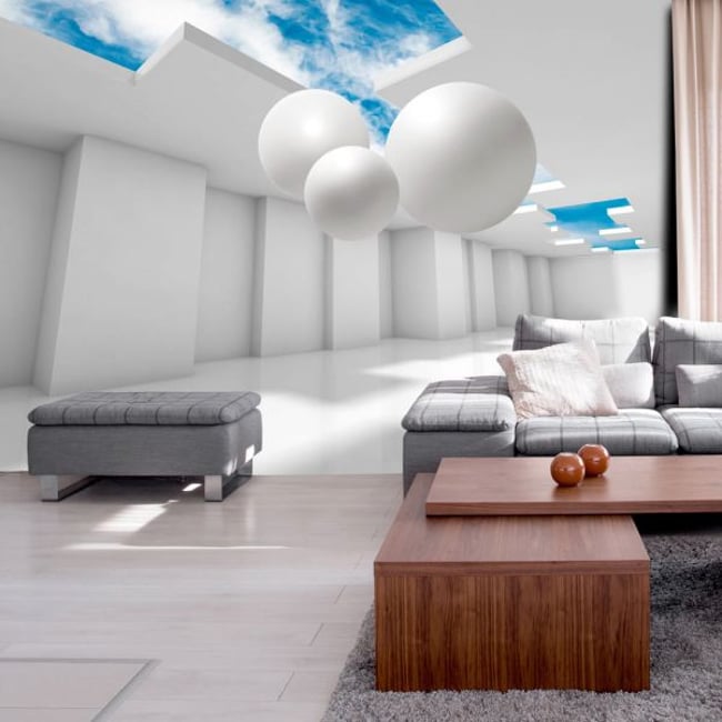 Papier peint intissé panoramique 3D et Perspective Architecture of the Future Couleur bleu <span itemprop=