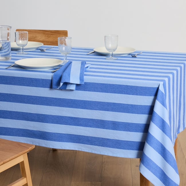 Mirella Striped 30% Recycled Cotton Woven Dyed Tablecloth - LA REDOUTE INTERIEURS