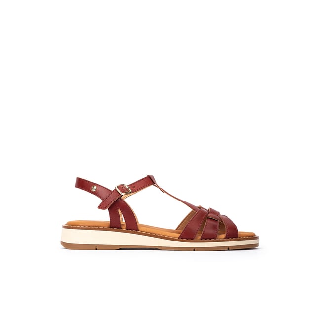 Sandales plates cuir Roquetas sandia <span itemprop=