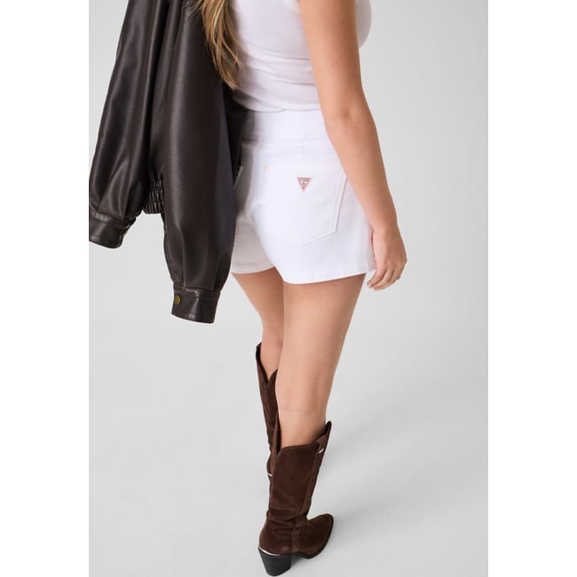 Shorts Tressés En Denim blanc <span itemprop=