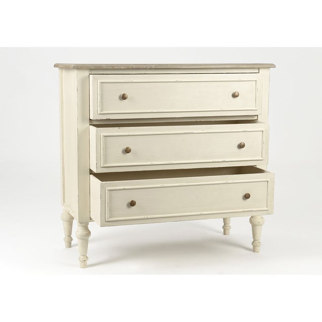 Commode 3 tiroirs  -LÉGENDE Couleur blanc <span itemprop=