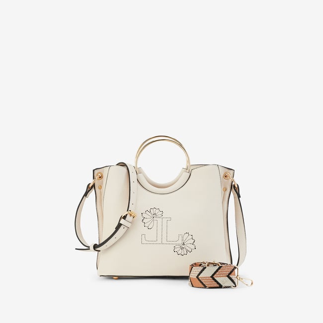 Petit sac shopper  Poldie doré,ivoire <span itemprop=