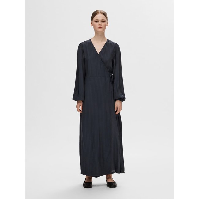 Robe cache-cœur SELECTED FEMME dark sapphire <span itemprop=