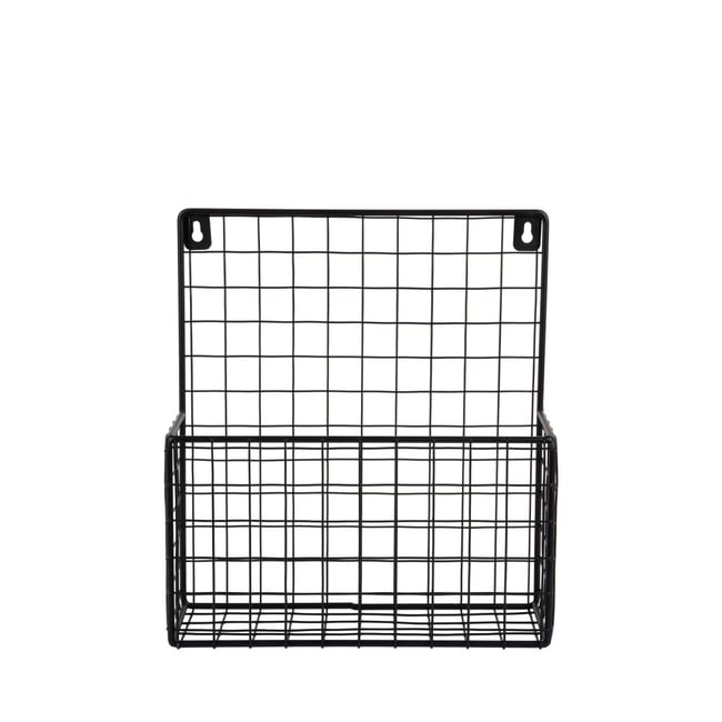 Porte-revues mural en métal L27cm- REJA Couleur noir <span itemprop=