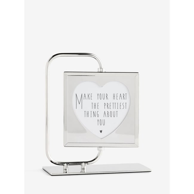 Cadre photo cœur pivotant à emplacements Couleur argent <span itemprop=