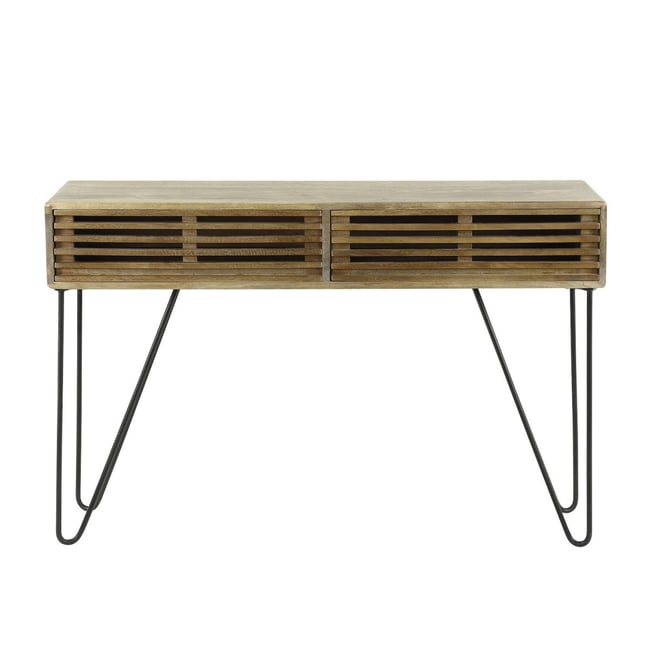 Console élégante en bois et acier - DAKOTA Couleur marron <span itemprop=