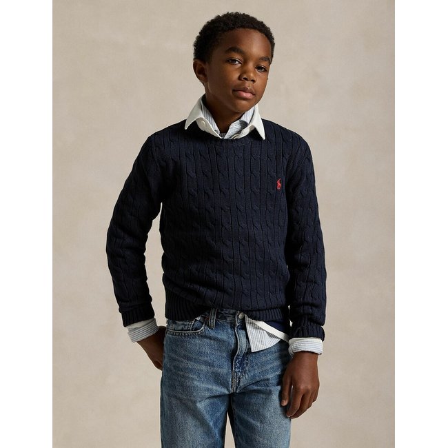 Pull con trecce blu marino POLO RALPH LAUREN