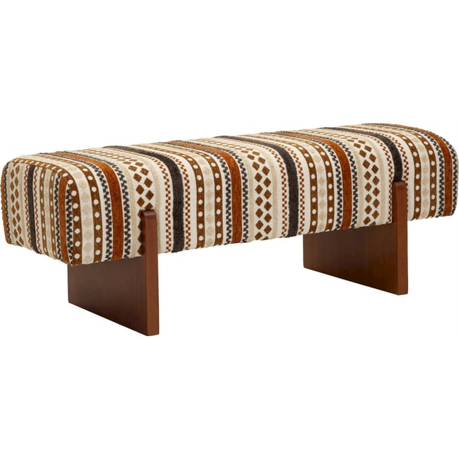 Banc ethnique pieds en bois massif MODERN Couleur multicolore <span itemprop=