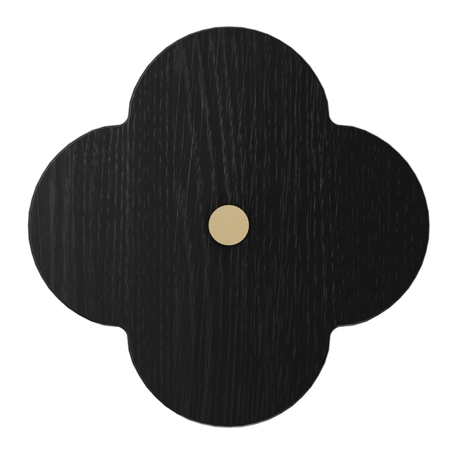 Patère fleur en chêne ANDREE Couleur chêne teinté noir <span itemprop=