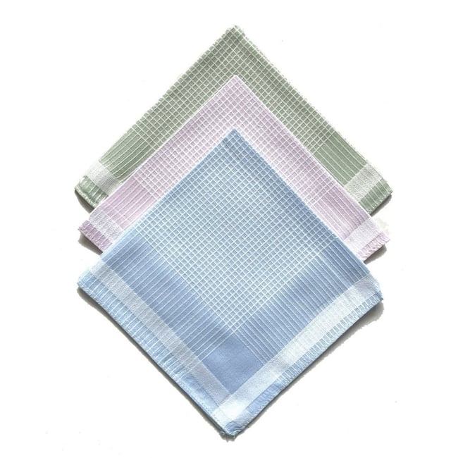 Lot de 12 mouchoirs dame pastel 29x29  100% coton v002234 <span itemprop=