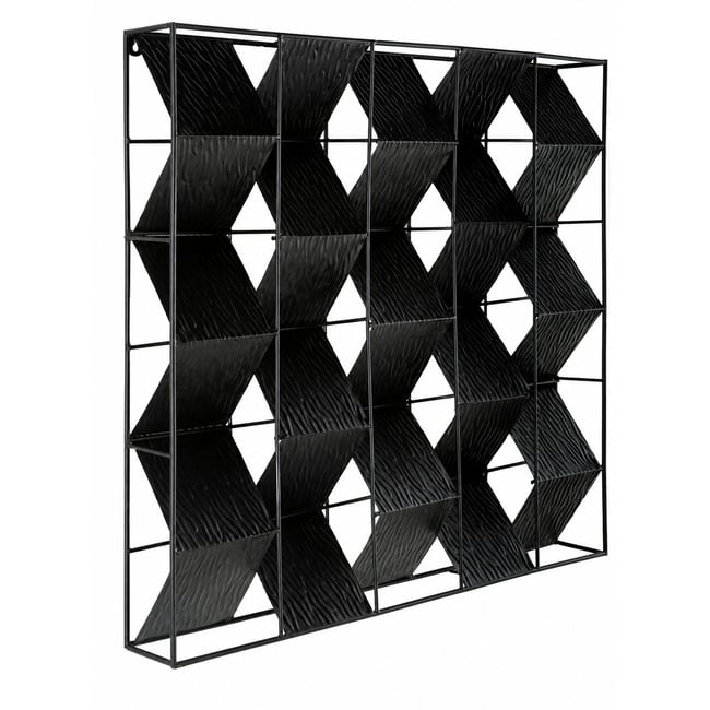 Sculpture murale en métal graphique Couleur noir <span itemprop=