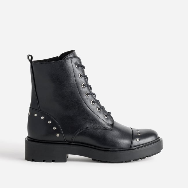 Boots en cuir LAHNA noir <span itemprop=