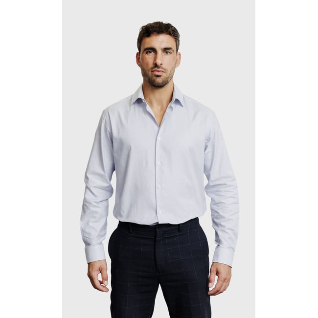 Chemise Regular fit à micro-motif bleu ciel <span itemprop=