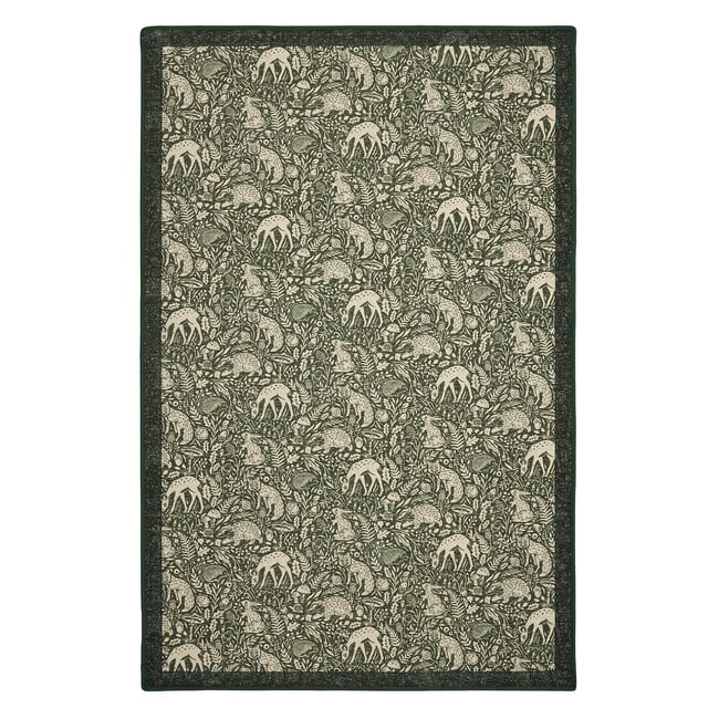 Eco-Washable Whimsical Woodland Green Rug, green, HUG RUG