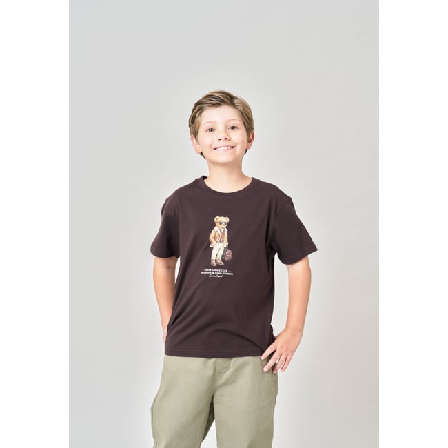 T-shirt regular garçon en 100% coton jersey imprimé ours CHICBEAR - DEELUXE