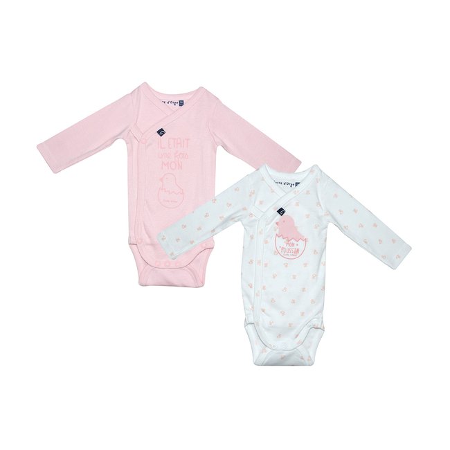 Lot de 2 bodies pauliana ouverture devant rose <span itemprop=