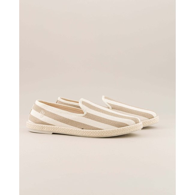 Espadrille homme coton recyclé rayures beiges CENITZ rayures beiges <span itemprop=