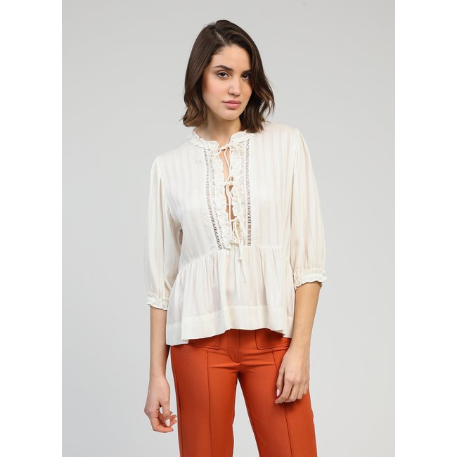 BLOUSE SIMBAD ecru uni <span itemprop=