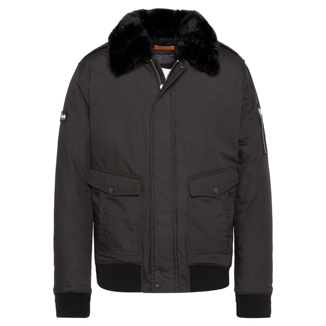 Blouson pilote avec col imitation imitation fourrure amovible - SCHOTT