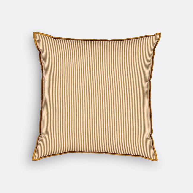 Funda de cojín 40x40 cm, algodón/lino, Orella natural / bronce <span itemprop=