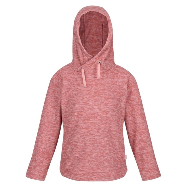 Sweat uni à capuche ajustable KACIE rose chiné <span itemprop=