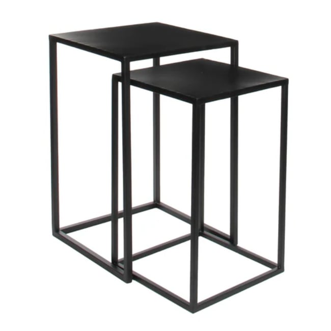 Lot de 2 tables d'appoint GOA Couleur noir <span itemprop=