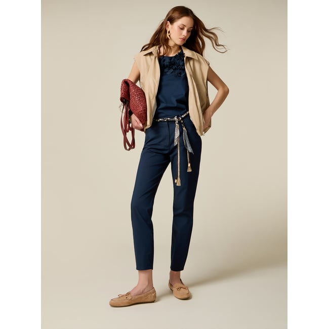Pantalon slim bleu <span itemprop=