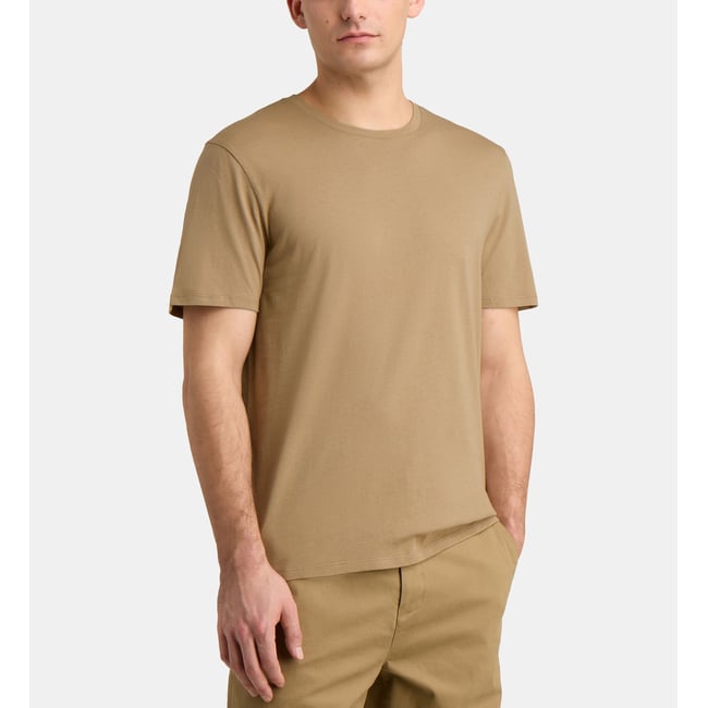 T-shirt sishron coton bio marron taupe <span itemprop=