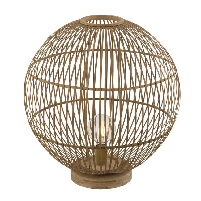 Lampe à poser boule en bambou grand modèle HILDEGARD Couleur beige <span itemprop=