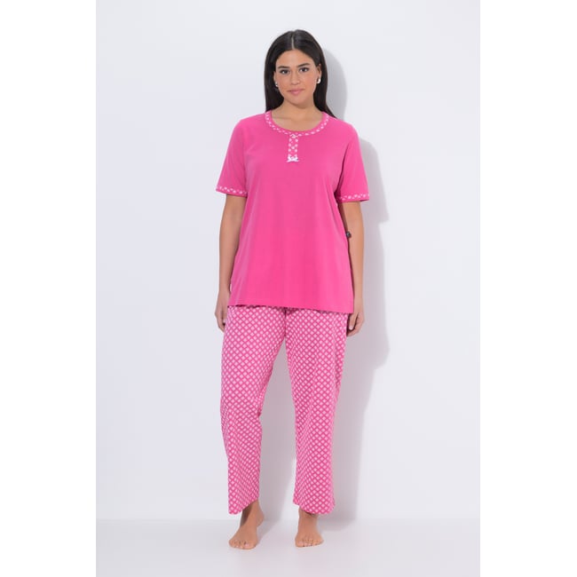 Pyjama 2 pièces avec motif rose mat <span itemprop=