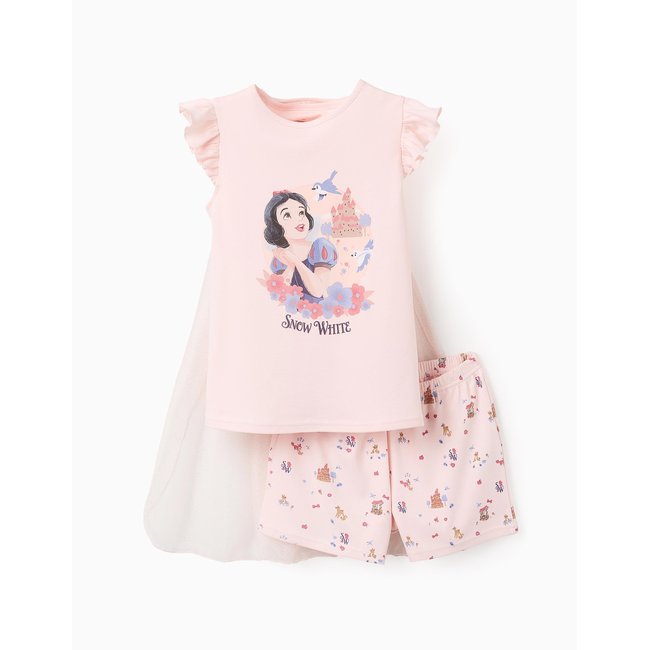 Pyjama T-shirt + Short + Cape 'Princesses' rose clair <span itemprop=