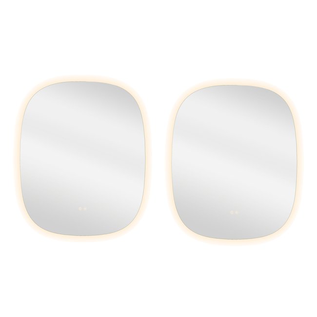 Lot de 2 miroirs lumineux LED anti-buée, MODERN Couleur transparent <span itemprop=