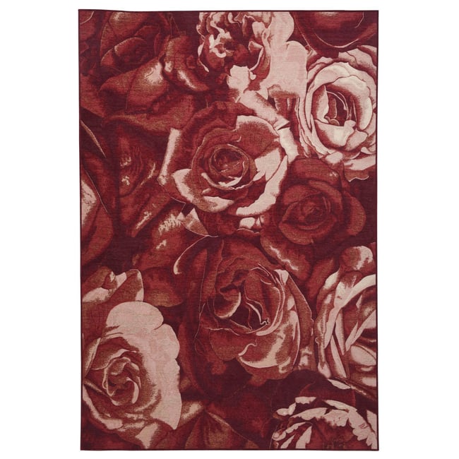 Tapis floral - FLOMI ROSE Couleur rouge <span itemprop=