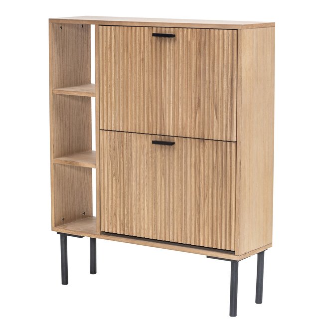 Meuble a chaussures 2 tiroirs, COLOMBO Couleur bois naturel <span itemprop=