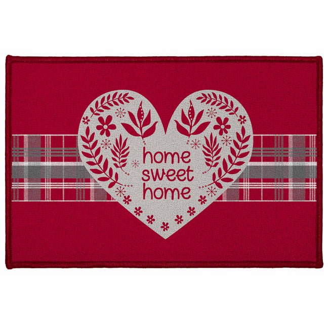 Tapis Multi-usage 50x120cm Home Sweet Home Couleur rouge <span itemprop=