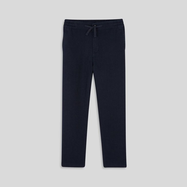Pantalon en lin avec cordon, European Flax marine <span itemprop=