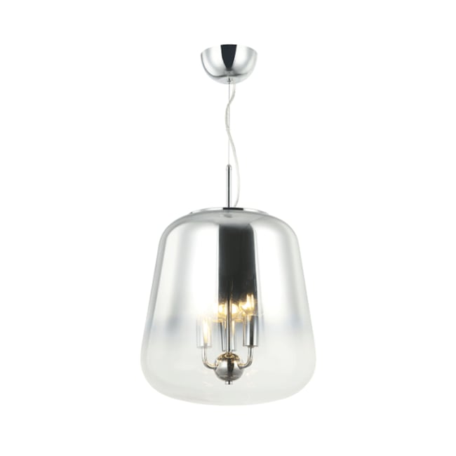 Suspension verre dégradé design - MANOLI Couleur argenté / chromé <span itemprop=