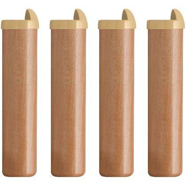 Lot de 4 pieds pour sommiers cadre métal Couleur bois clair <span itemprop=