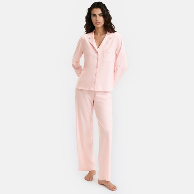 Pyjama en jersey de coton, passepoil contrasté - ANNE WEYBURN