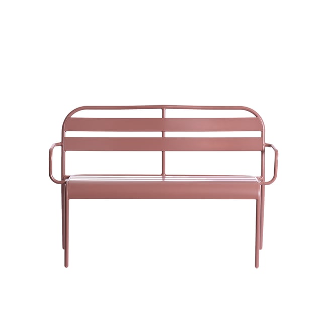 Banc de jardin en aluminium 2 places  ZEPHIR framboise <span itemprop=