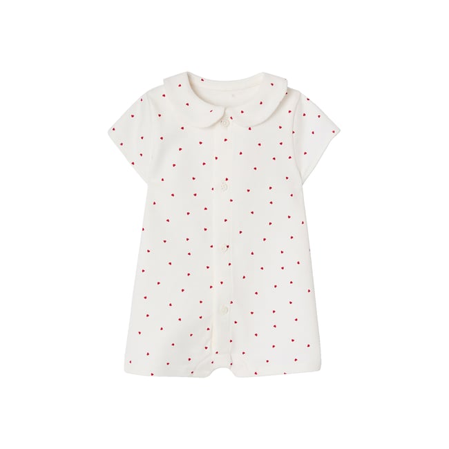 Combinaison fleurie naissance blanc imprimé <span itemprop=