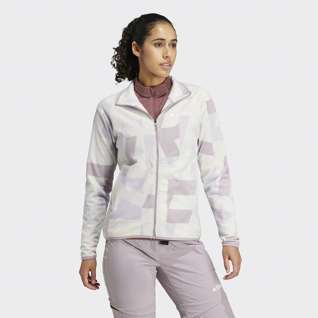 Sweat en polaire zippé de randonnée TERREX MULTI gris/violet <span itemprop=