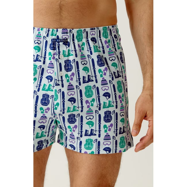 Caleçon classique en jersey de coton imprimé Coup de moufle ciel <span itemprop=