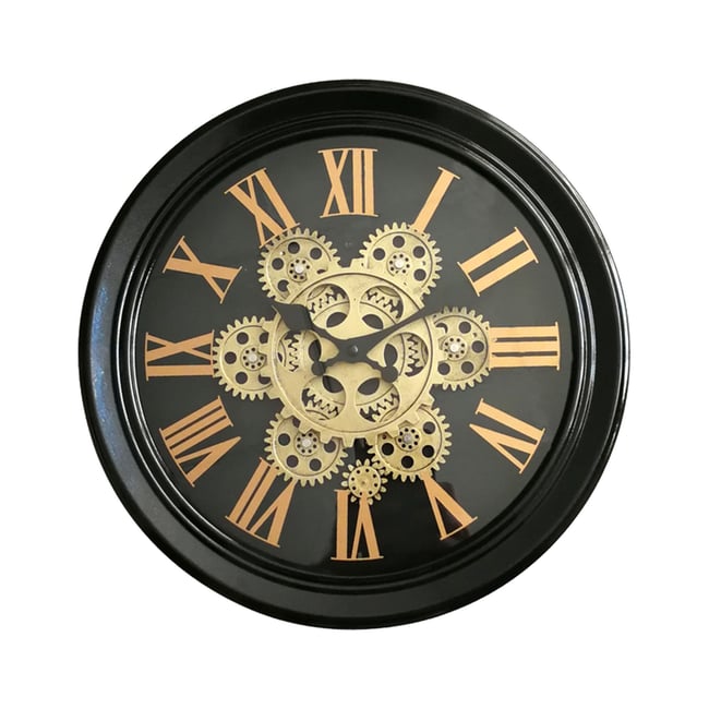 Horloge ronde mécanisme apparent 34x9x34cm - EMDE