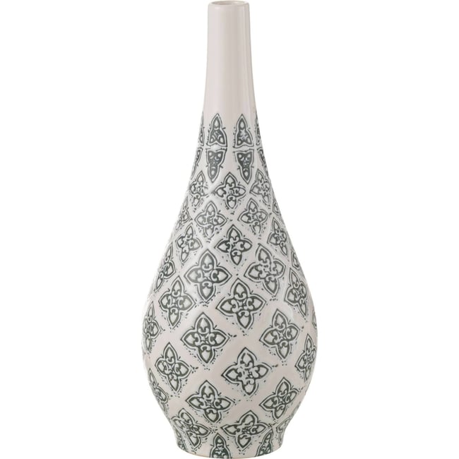 Vase poire en porcelaine à motifs Couleur bleu et blanc <span itemprop=