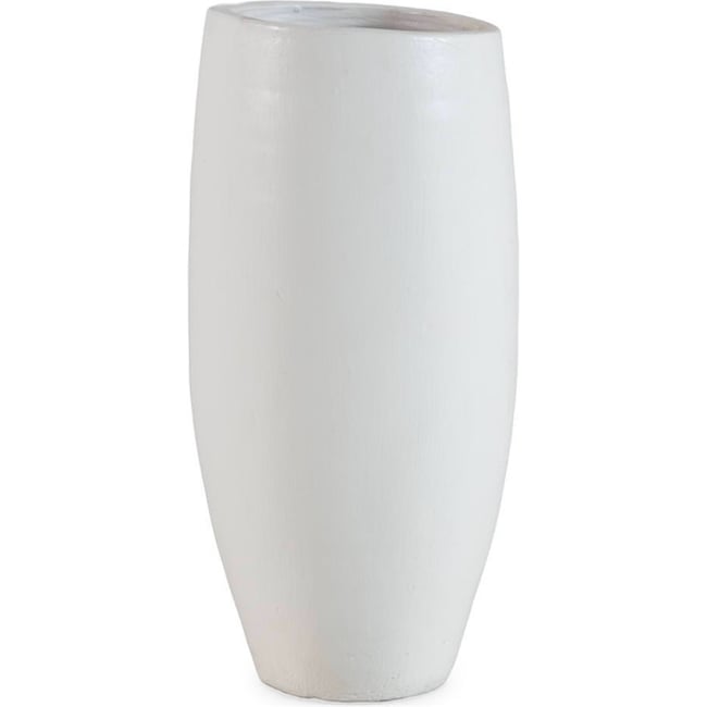 Vase haut en terre cuite Couleur blanc <span itemprop=