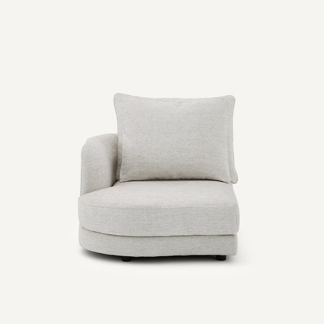 Demi-canapé gauche, arrondi, modulable en coton recyclé, TIBERIO - AM.PM