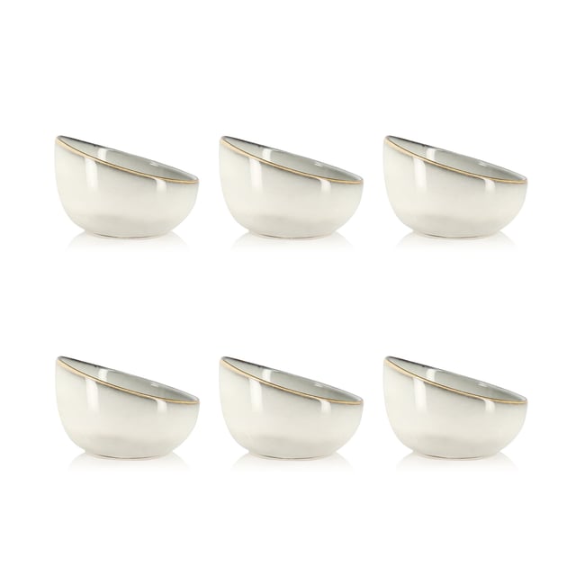 Lot de 6 coupelles en grès 12cm, BORAL Couleur beige <span itemprop=